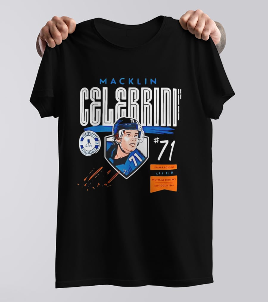 Macklin Celebrini NHLPA All Rookie Team 1st Overall Draft Pick #71 Center T-Shirt