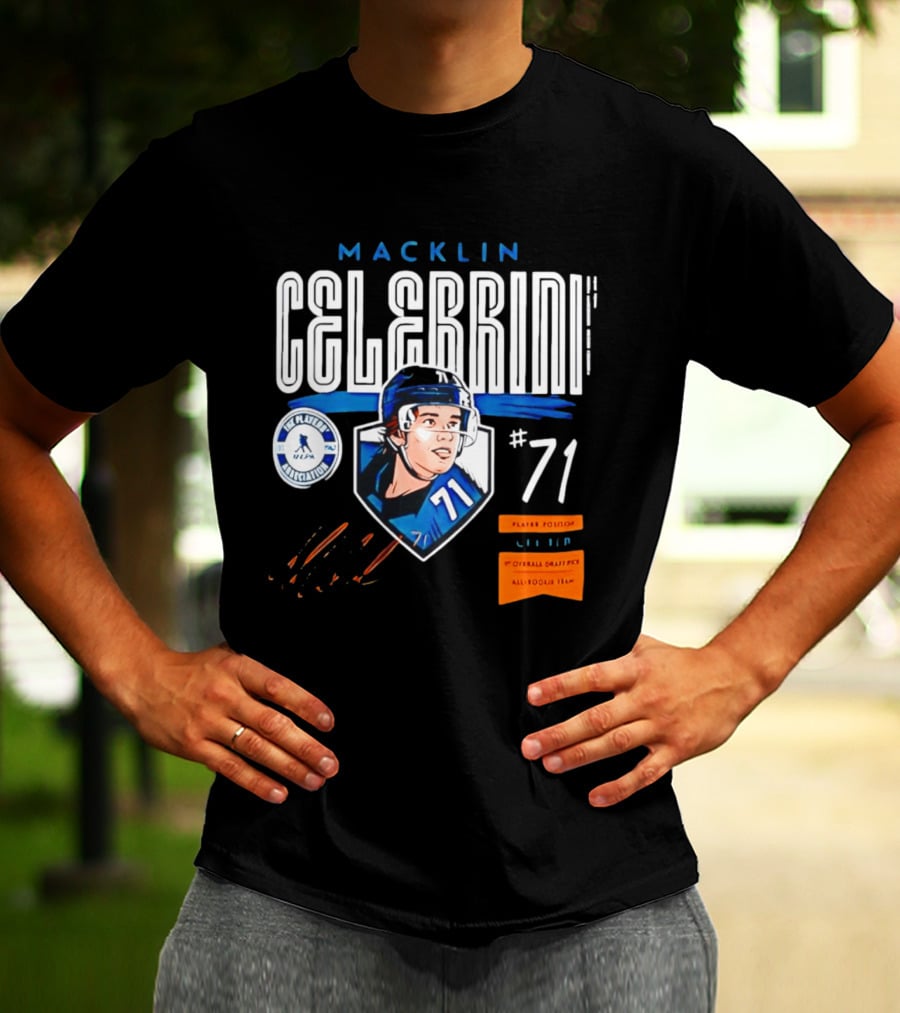 Macklin Celebrini NHLPA All Rookie Team 1st Overall Draft Pick #71 Center T-Shirt