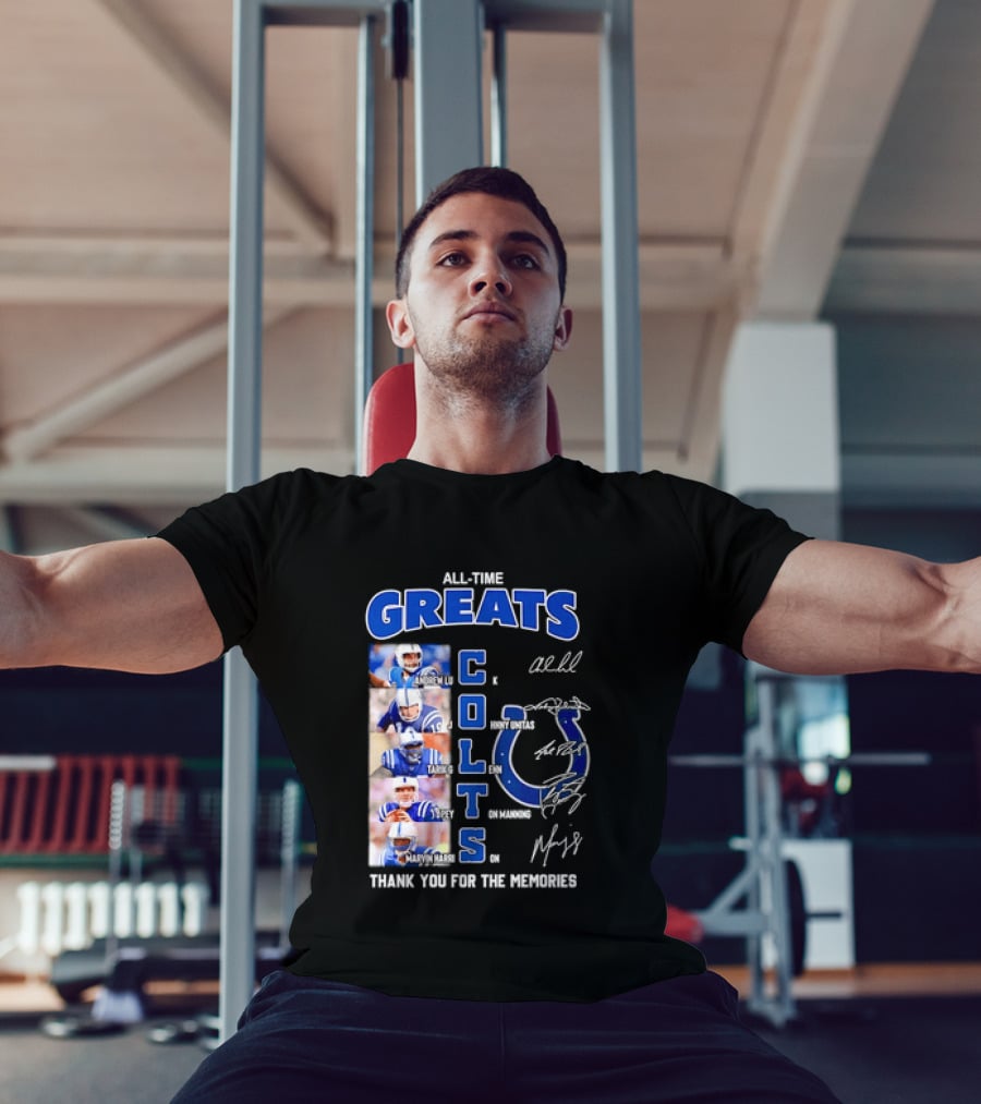 All Time Greats Indianapolis Colts Autograph Signatures Thank You For The Memories T-Shirt