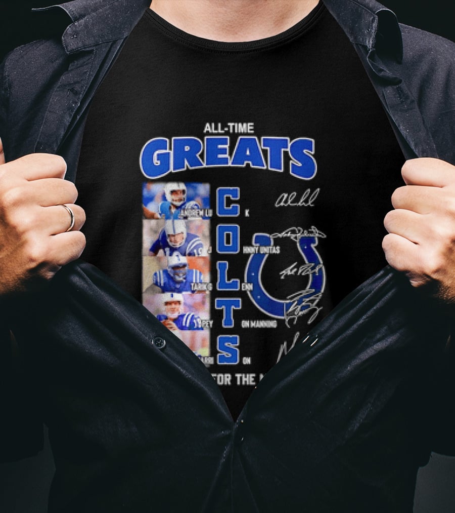 All Time Greats Indianapolis Colts Autograph Signatures Thank You For The Memories T-Shirt