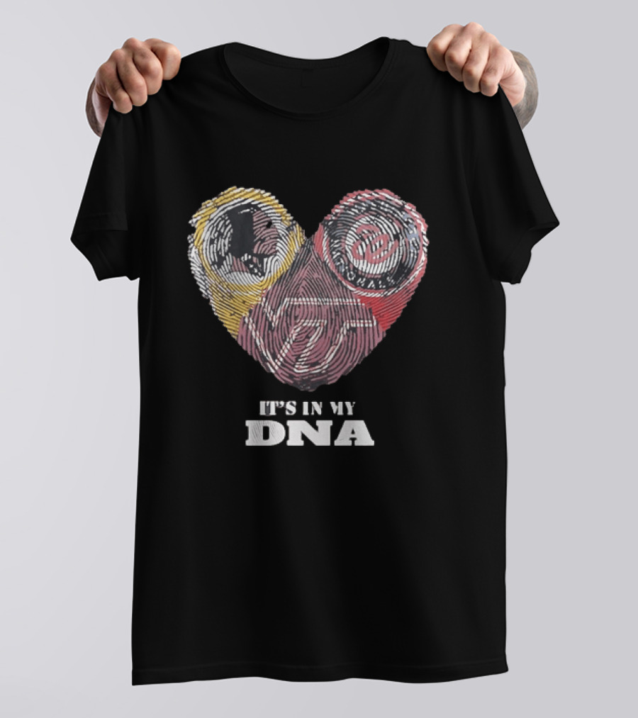 It's In My DNA Virginia Tech Hokies VT Heart Fingerprint T-Shirt