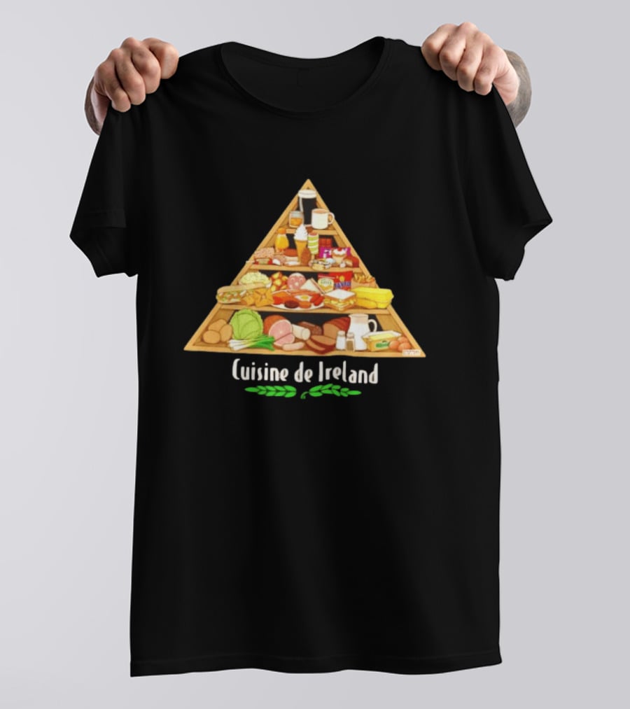 Cuisine De Ireland Humorous Cartoon Food Pyramid T-Shirt