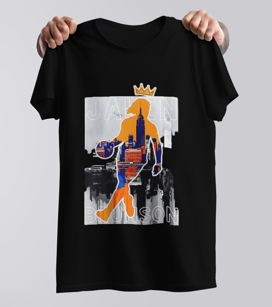 King Of New York Jalen Brunson New York Knicks NBA 2026 Skyline T-Shirt