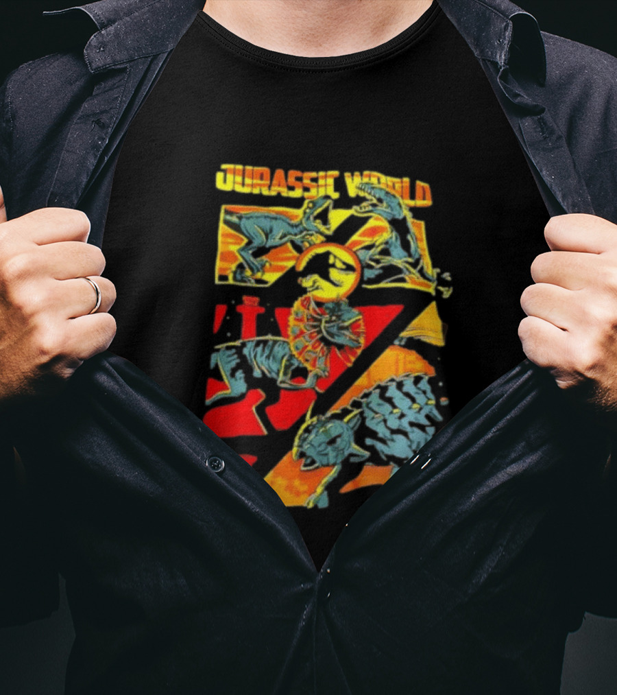 Velociraptor Dilophosaurus Ankylosaurus Jurassic World Dinosaurs T-Shirt