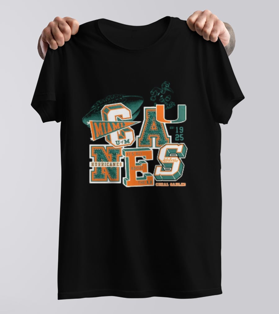 Miami Hurricanes U Coral Gables Athletic Football Team It's All About The U T-Shirt