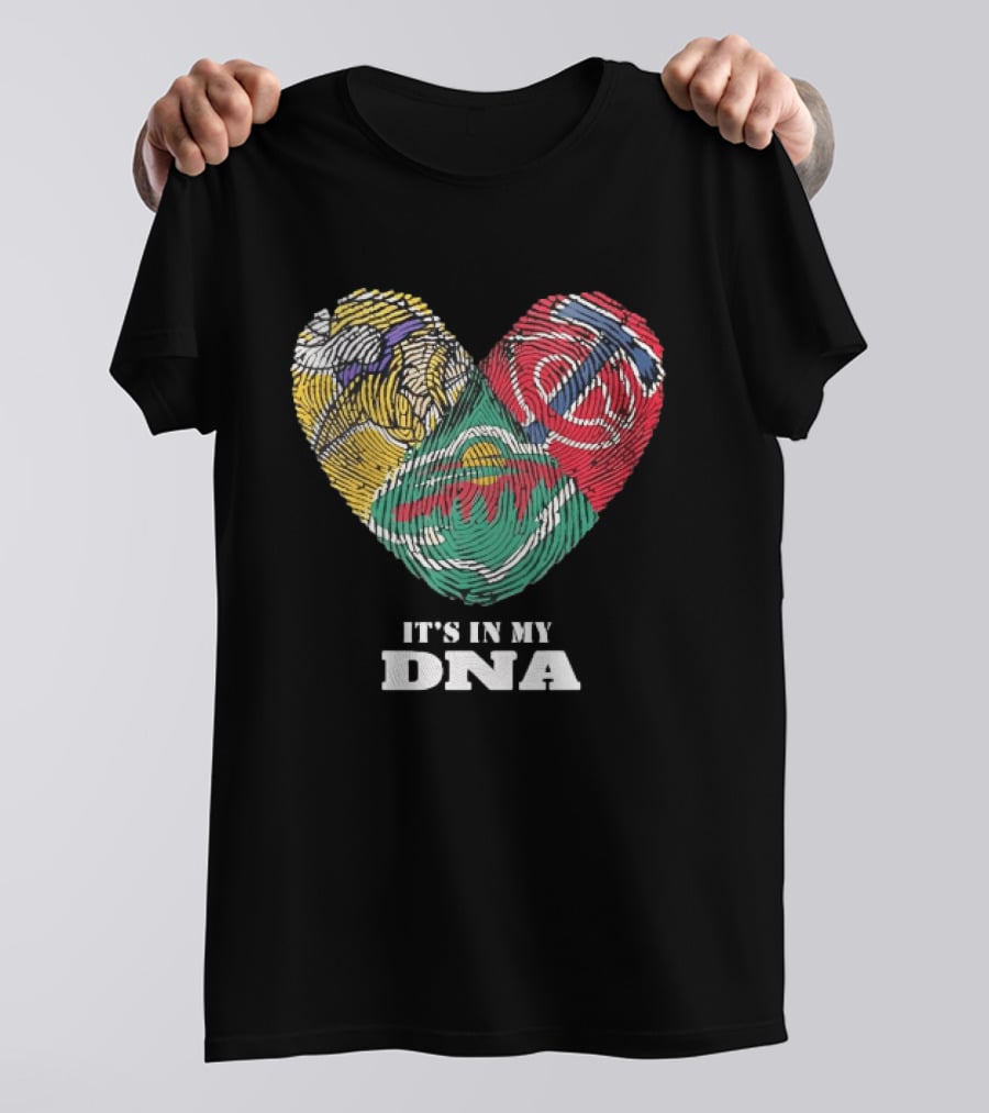 Minnesota Vikings Timberwolves Wild It's In My DNA T-Shirt