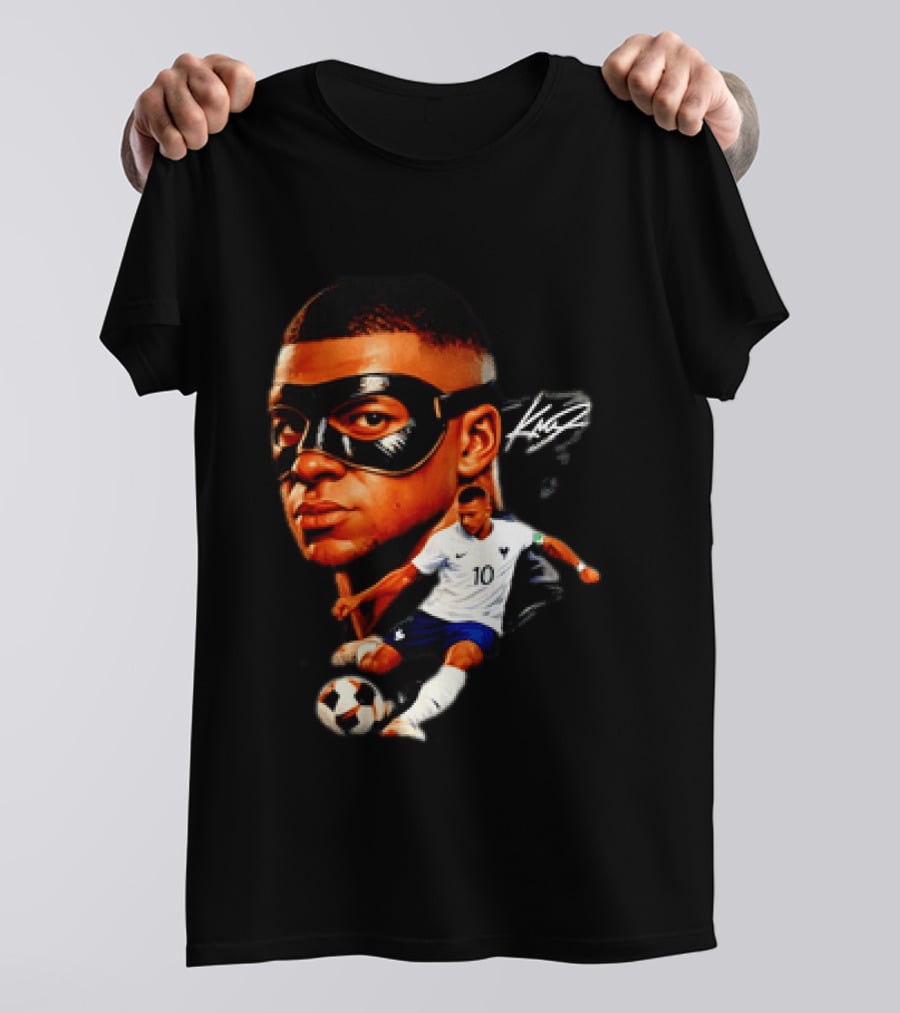 France Kylian Mbappe 10 Soccer Star Masked Player T-Shirt