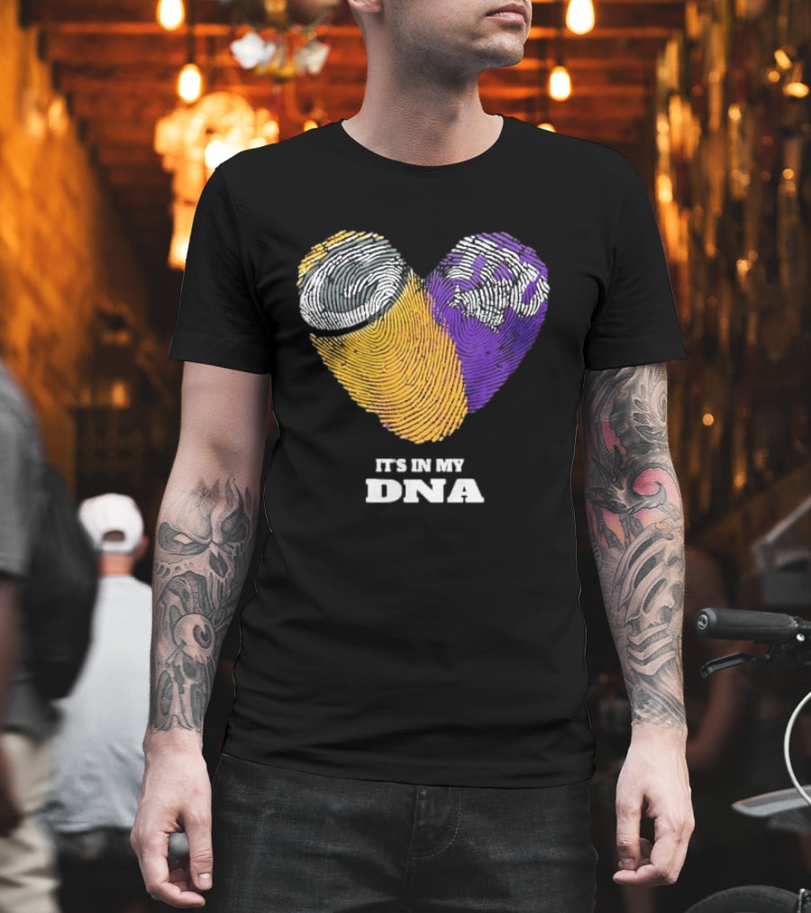 Green Bay Packers TCU Horned Frogs It's In My DNA Heart Fingerprints Fan Love T-Shirt