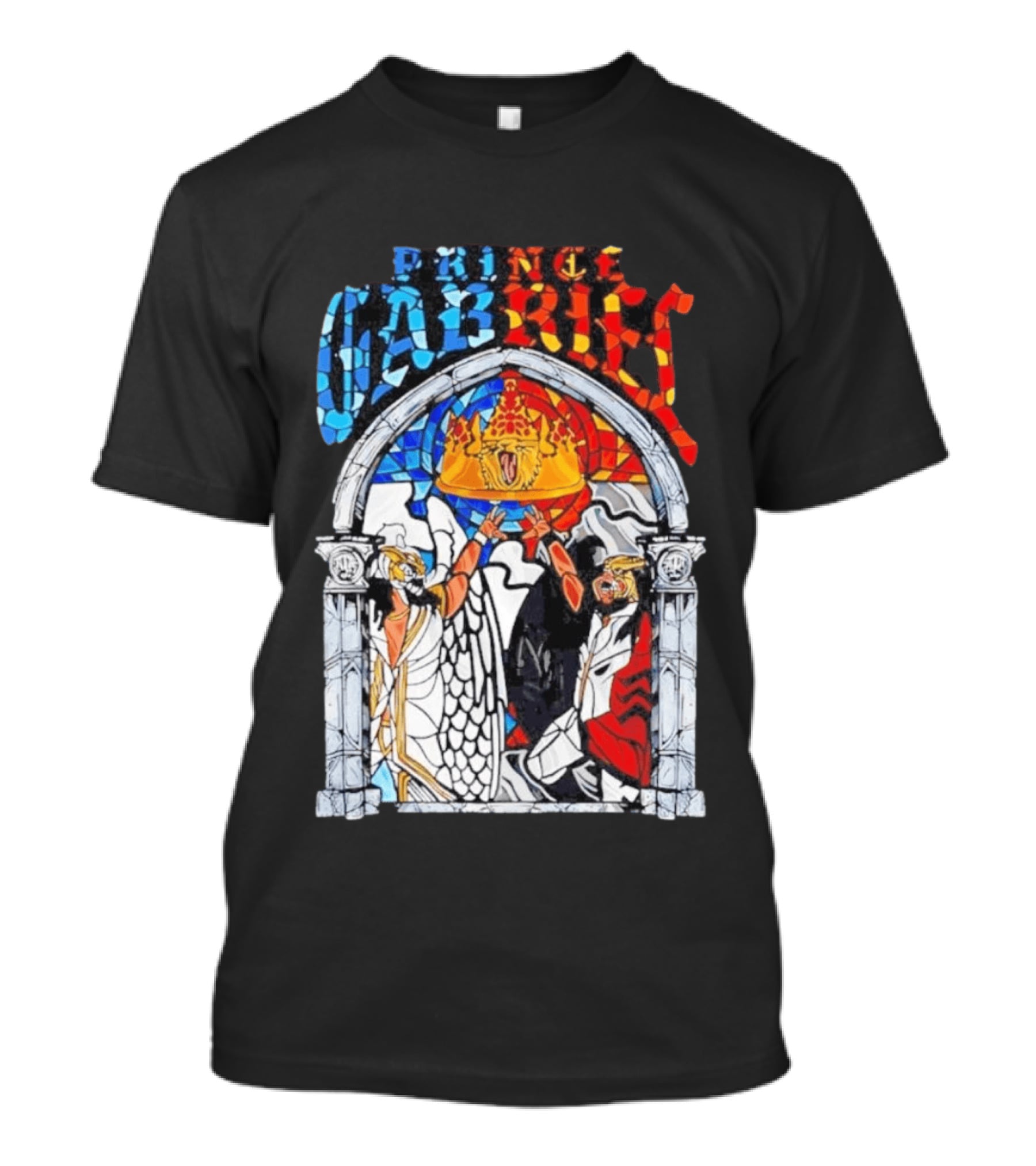 Prince Gabriel Stained Glass Window Kings Crown Angels T-Shirt