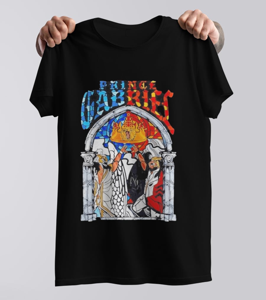 Prince Gabriel Stained Glass Window Kings Crown Angels T-Shirt