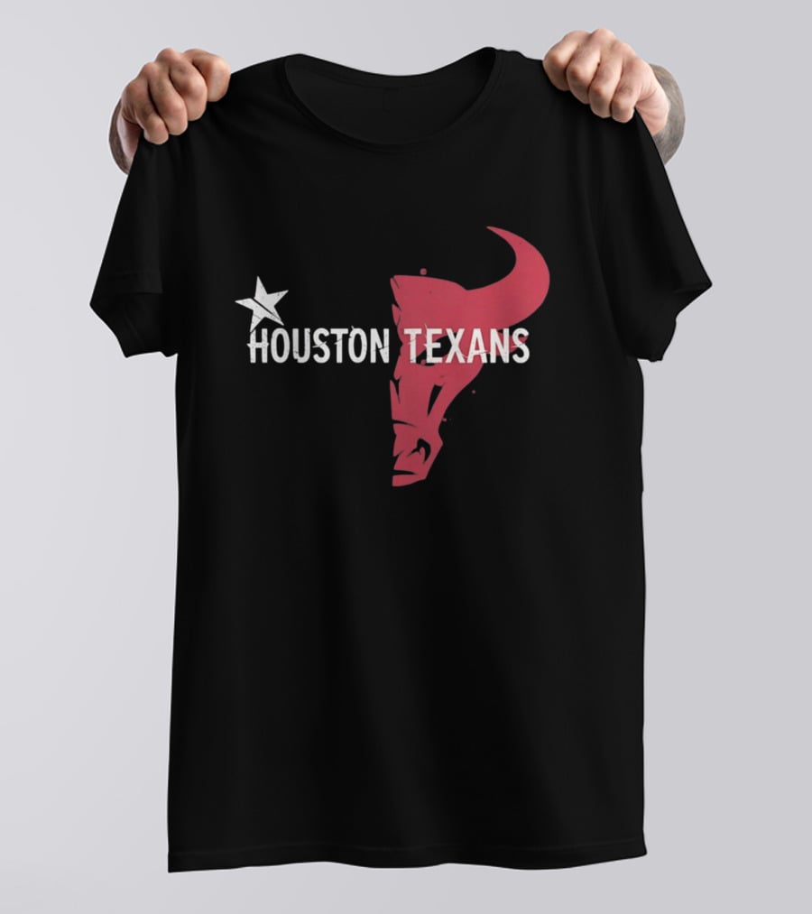 Houston Texans Distressed Star Bull Head T-Shirt