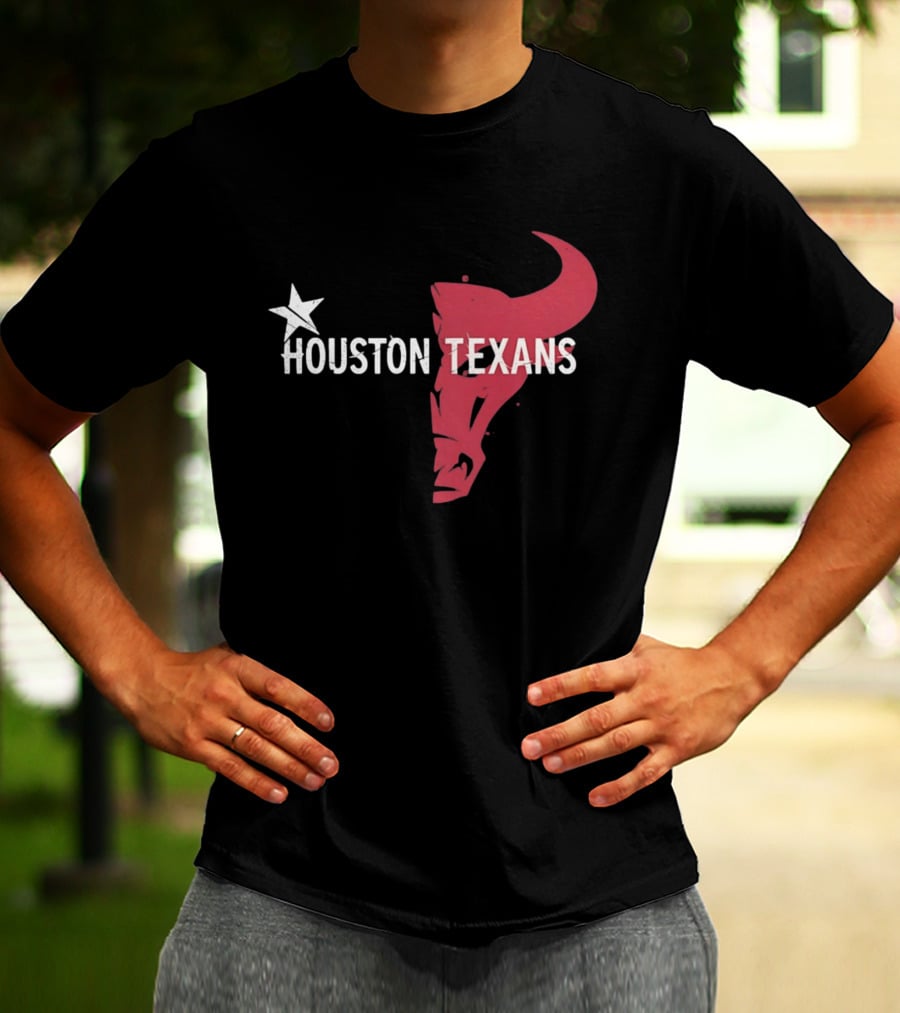 Houston Texans Distressed Star Bull Head T-Shirt
