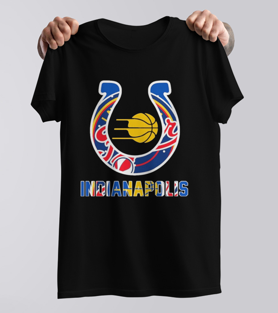 Indianapolis Colts Pacers Racing Hockey Sports Team Mashup T-Shirt