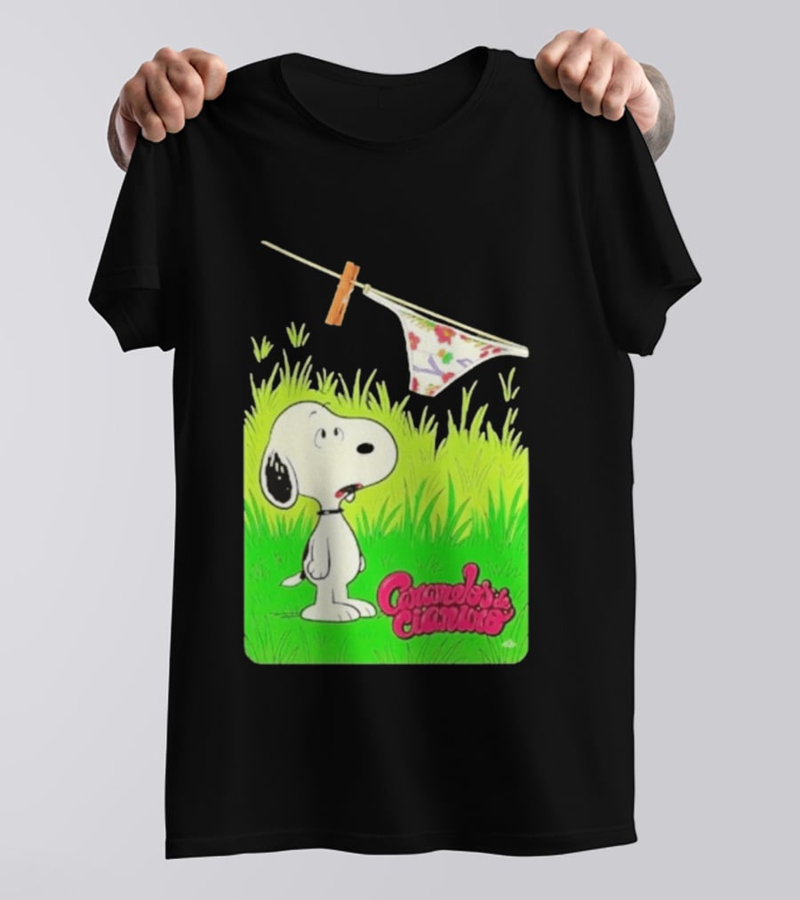 Snoopy Caramelos De Cianuro En Español Classic Cartoon And Rock Band Fusion T-Shirt