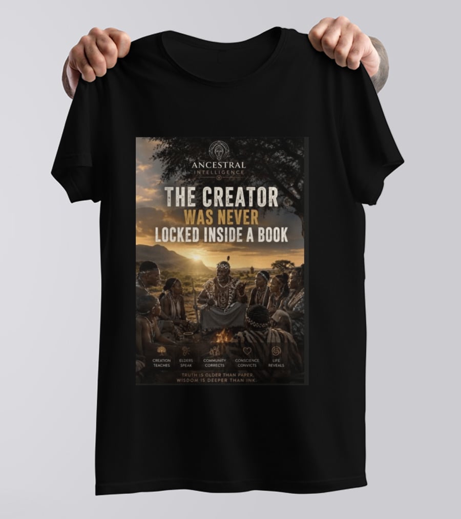 Ancestral Intelligence The Creator Was Never Locked Inside A Book Wisdom Inspirational T-Shirt