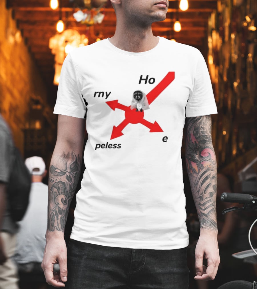 Raccoon Meme Ho Rny Peless Compass T-Shirt