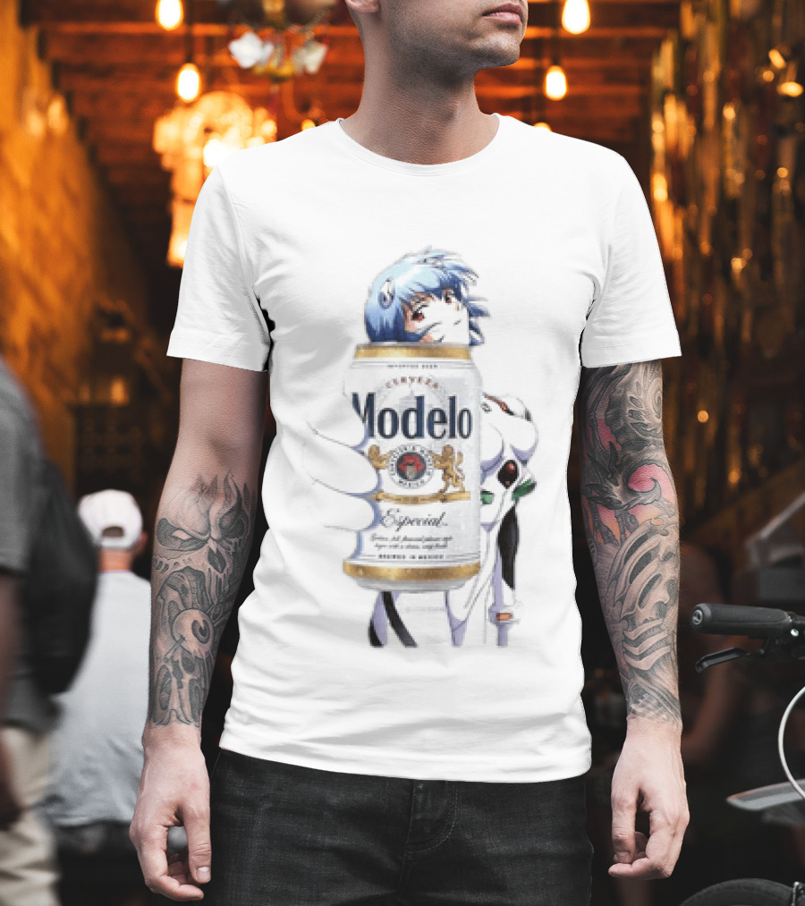 Rei Ayanami Modelo Especial Beer Neon Genesis Evangelion T-Shirt