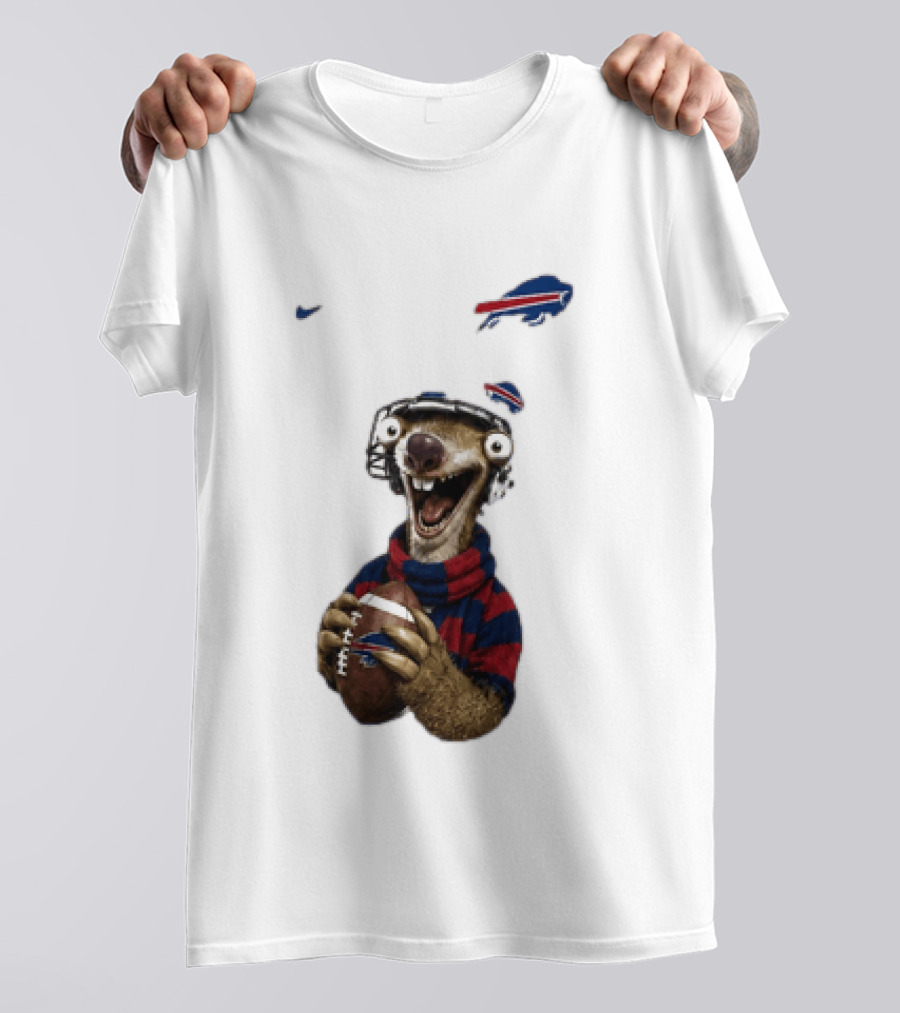 Sid The Sloth Buffalo Bills Football Helmet Scarf Iconic Team Fun T-Shirt