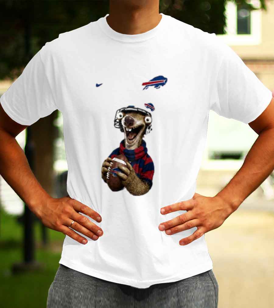 Sid The Sloth Buffalo Bills Football Helmet Scarf Iconic Team Fun T-Shirt