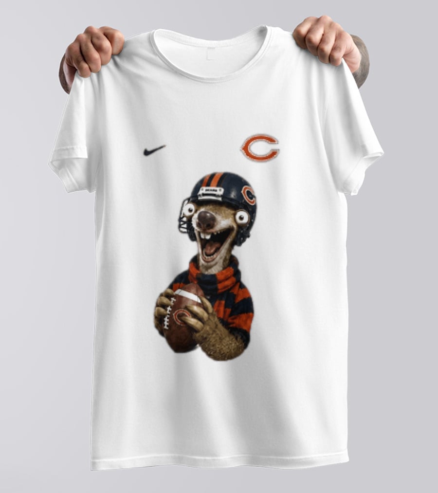 Sid The Sloth Chicago Bears Football Helmet Nike NFL Fan Gear T-Shirt