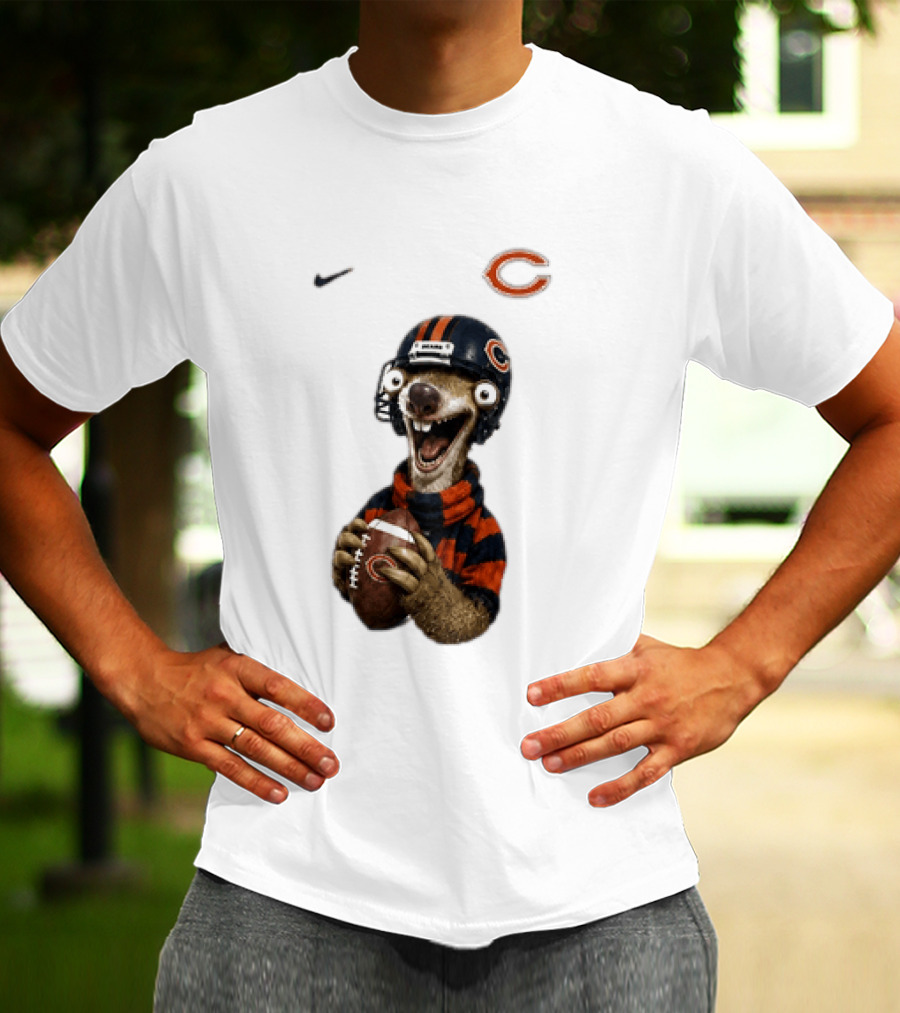 Sid The Sloth Chicago Bears Football Helmet Nike NFL Fan Gear T-Shirt