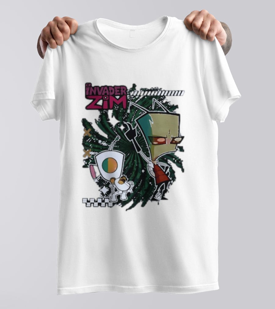 Invader Zim Gir With Zim Eating Taco Spiral T-Shirt