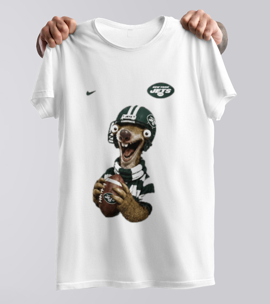 Sid The Sloth New York Jets Football Helmet Scarf And Ball T-Shirt