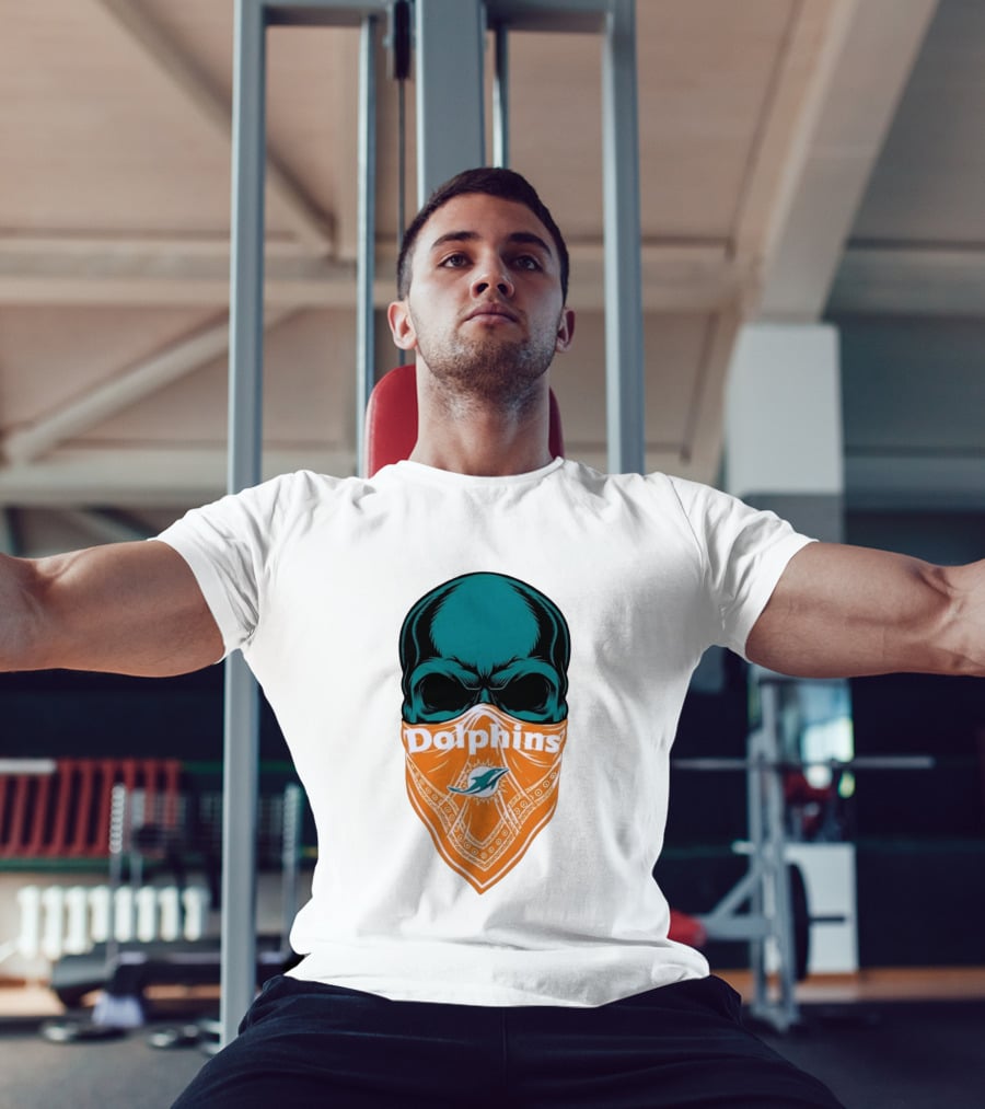 Miami Dolphins Skull Bandana With Team T-Shirt