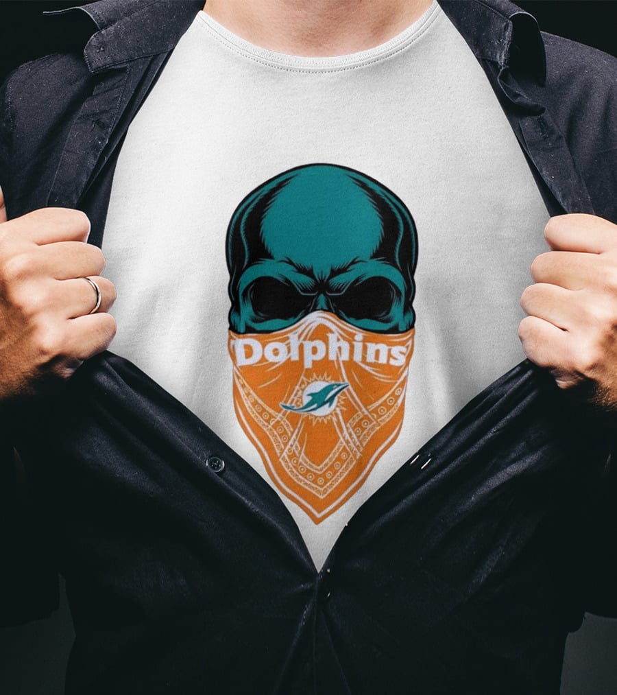 Miami Dolphins Skull Bandana With Team T-Shirt