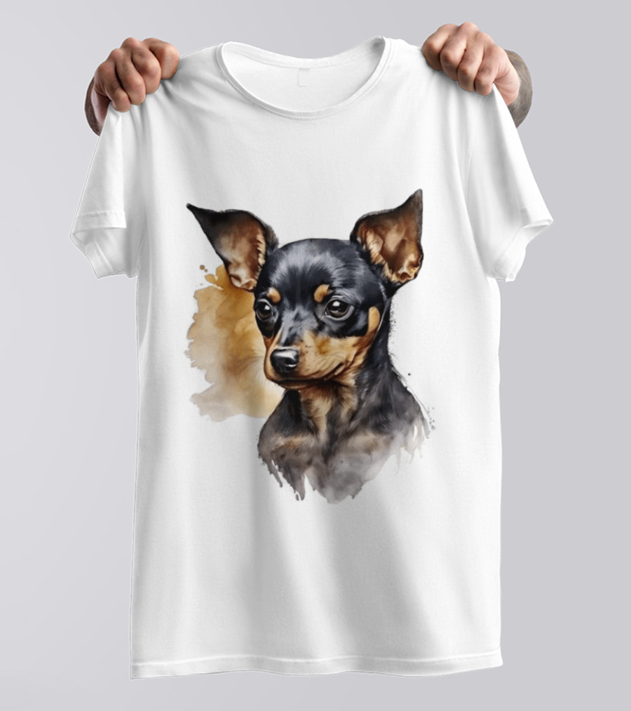 Miniature Pinscher Dog Watercolor T-Shirt