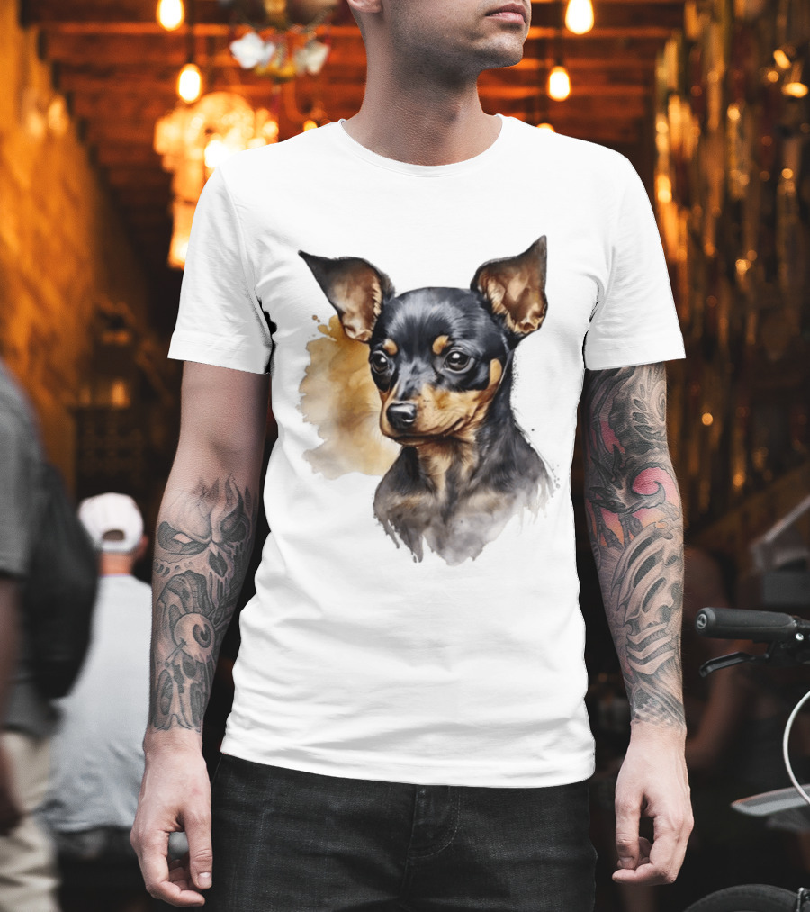 Miniature Pinscher Dog Watercolor T-Shirt