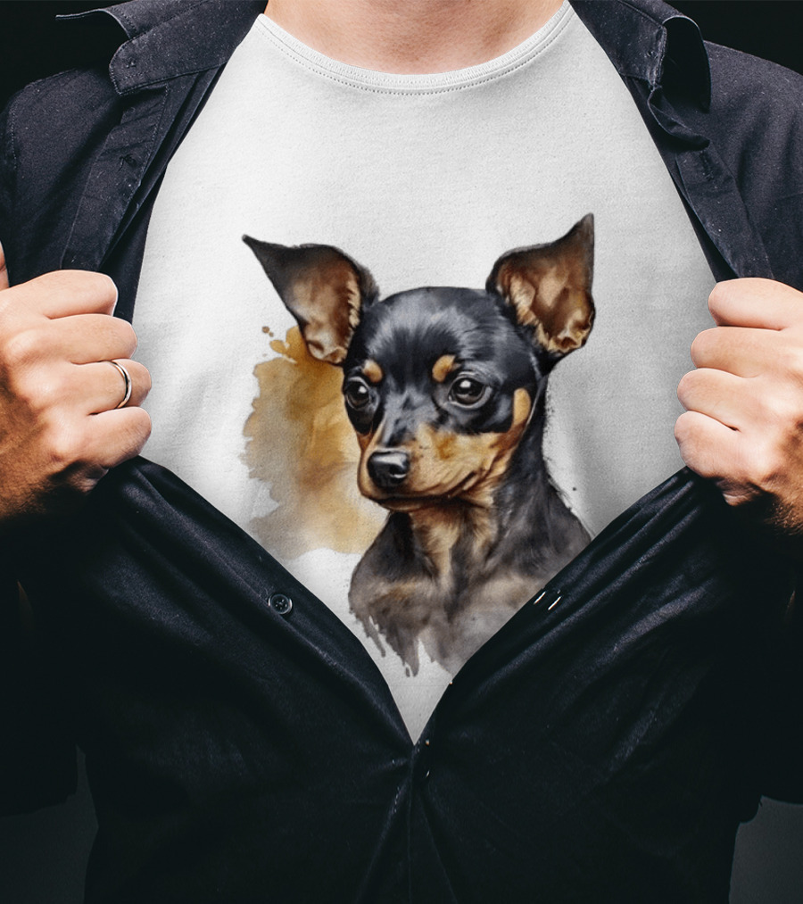Miniature Pinscher Dog Watercolor T-Shirt