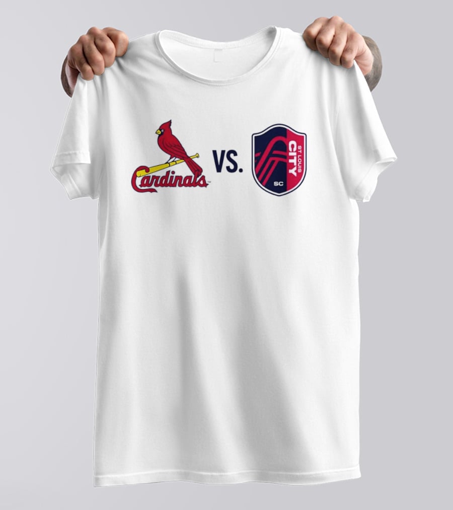St Louis Cardinals Vs St Louis City SC Matchup T-Shirt