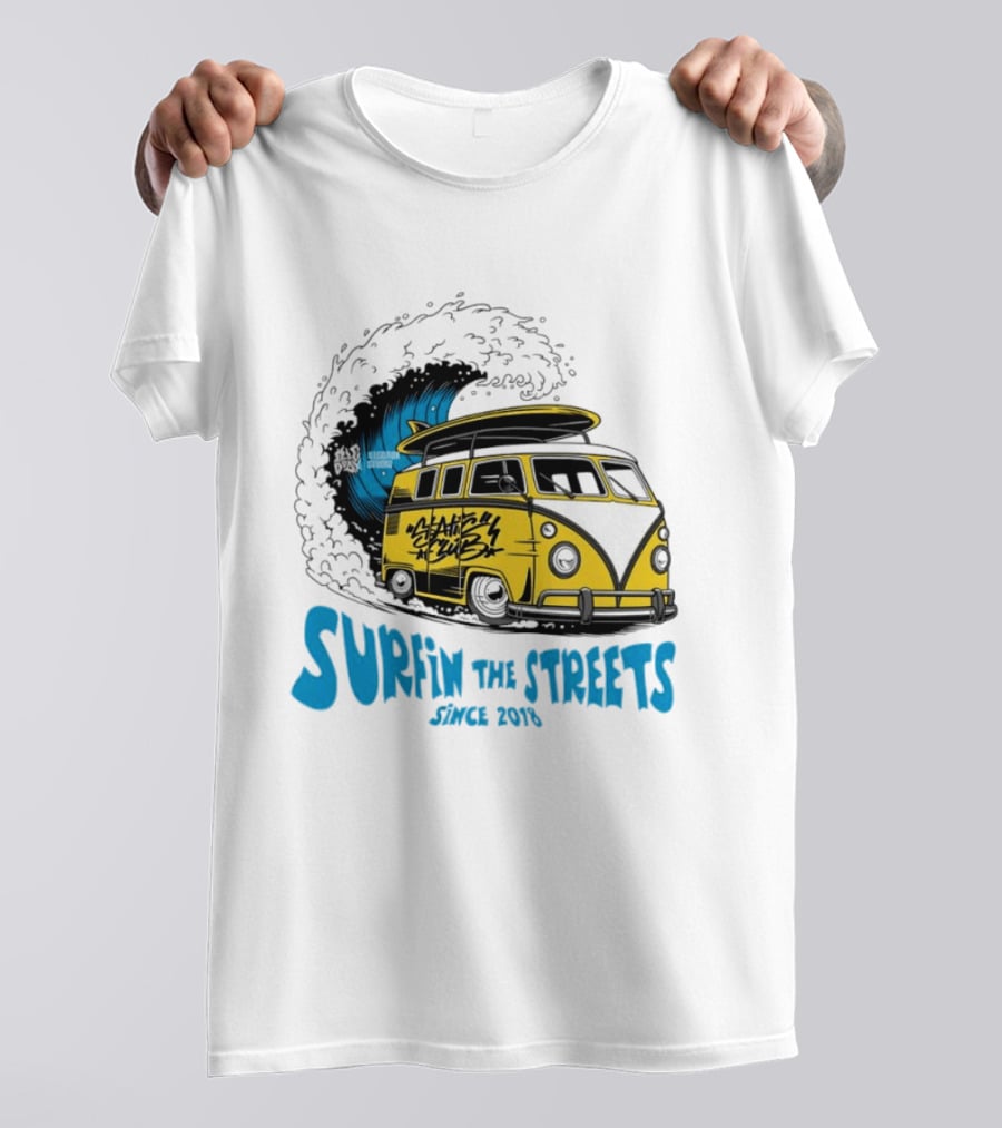 Static Club Volkswagen Bus Surfing Adventure Surfin The Streets Since 2018 T-Shirt