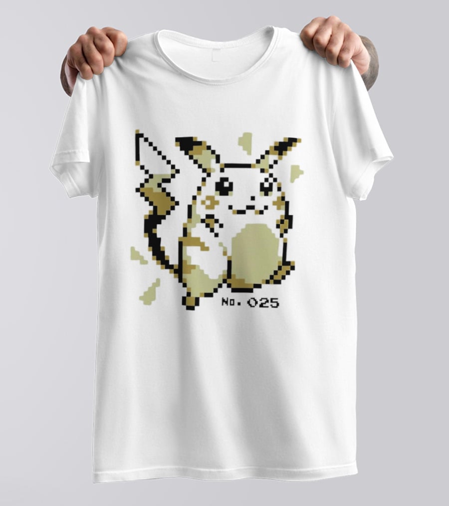 No 025 Pikachu Electricity Spark Pixel T-Shirt