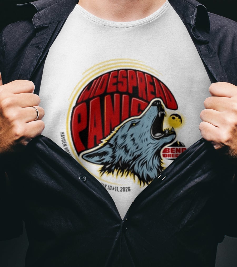 Widespread Panic Bend OR July 10 11 2026 Tour Wolf Image T-Shirt
