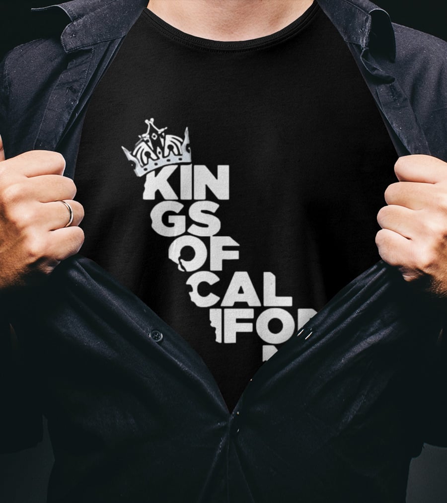 Kings Of California Crown Text Map T-Shirt