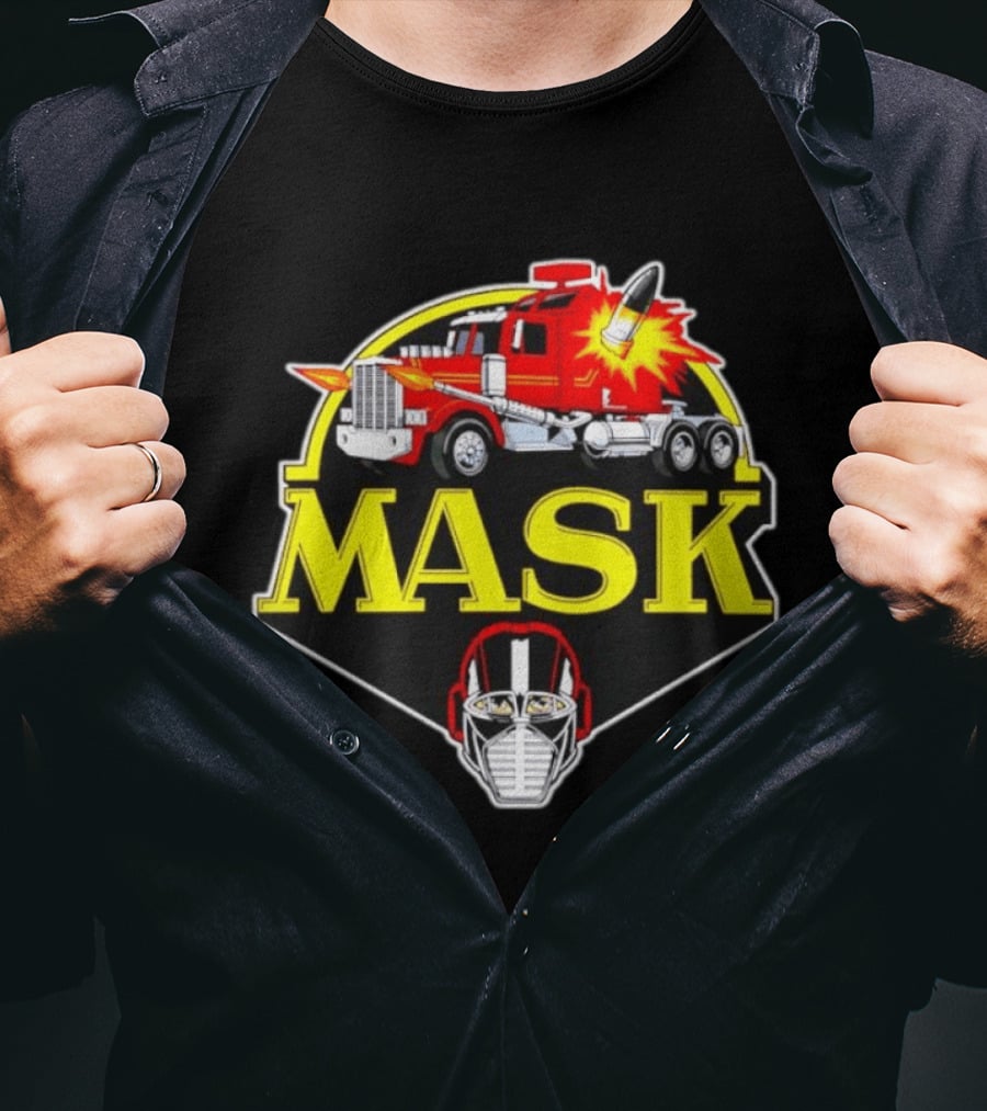 MASK Matt Trakker Rhino Vehicle Helmet Iconic 80s Cartoon T-Shirt