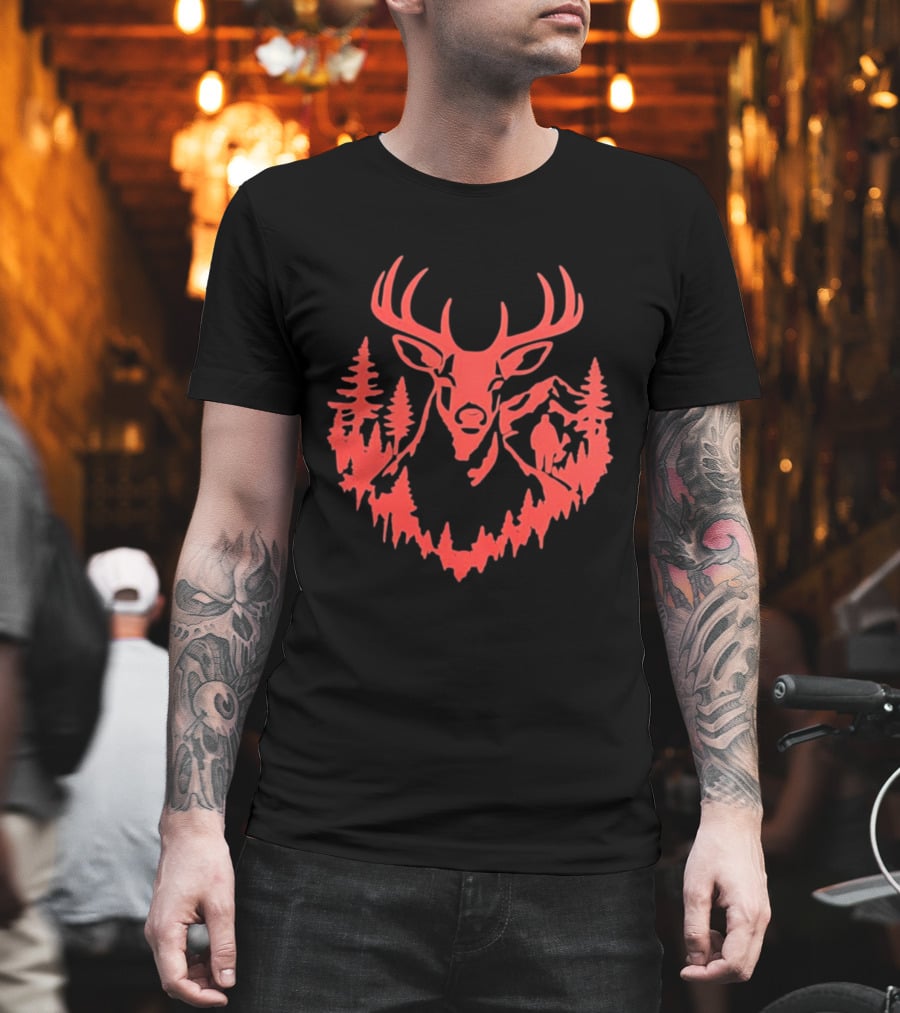 Mountain Forest Deer Outdoor Wilderness Hunter T-Shirt