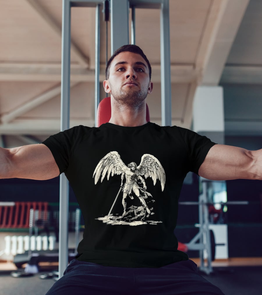 Saint Michael The Archangel Defeating Satan Biblical Christian Symbolism T-Shirt