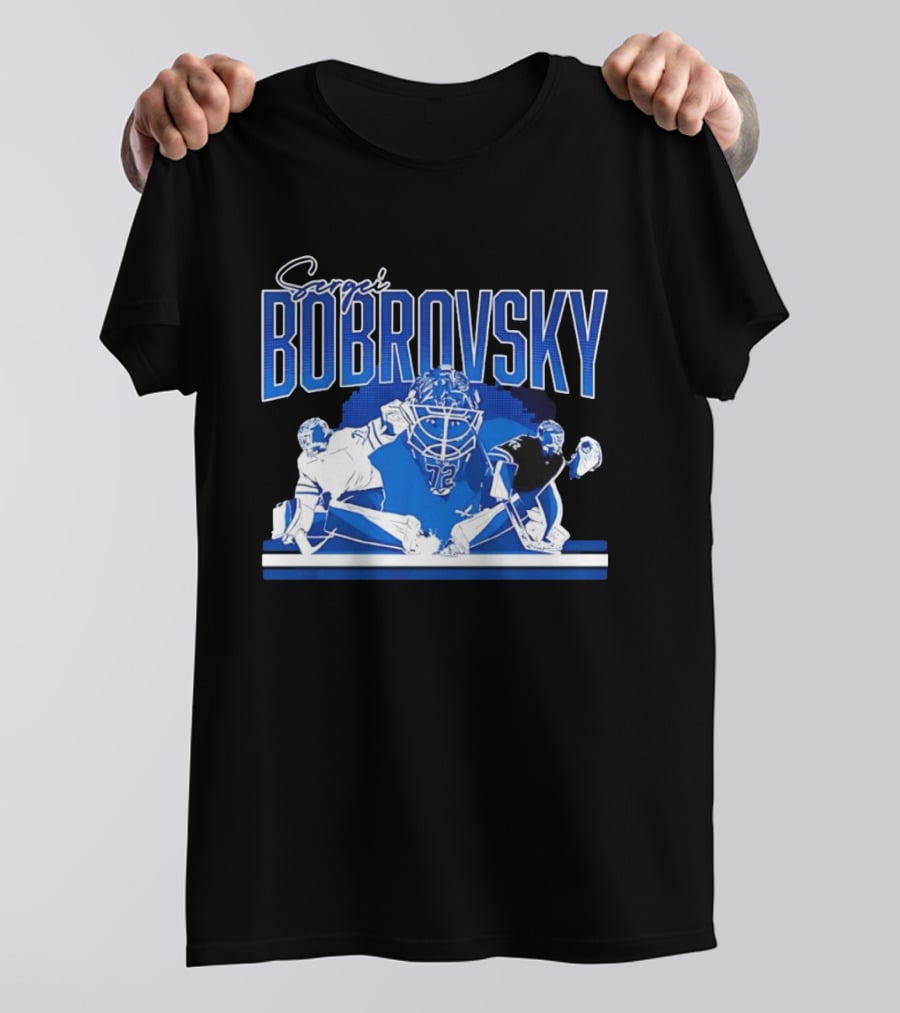 Sergei Bobrovsky Florida Panthers NHL Blue White Number 72 T-Shirt