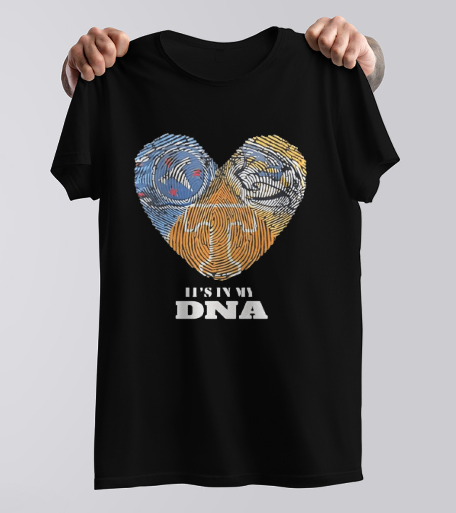 Tennessee Volunteers Heart It's In My DNA Fingerprint T-Shirt