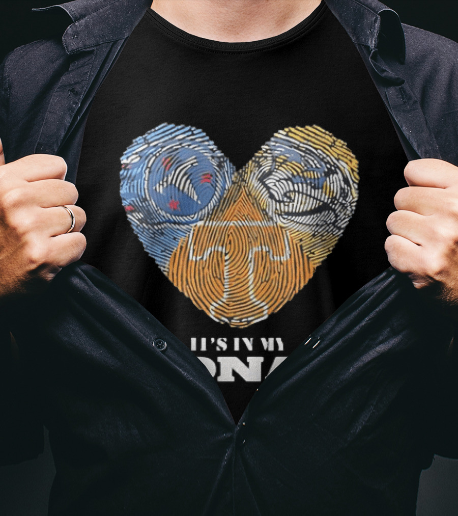 Tennessee Volunteers Heart It's In My DNA Fingerprint T-Shirt
