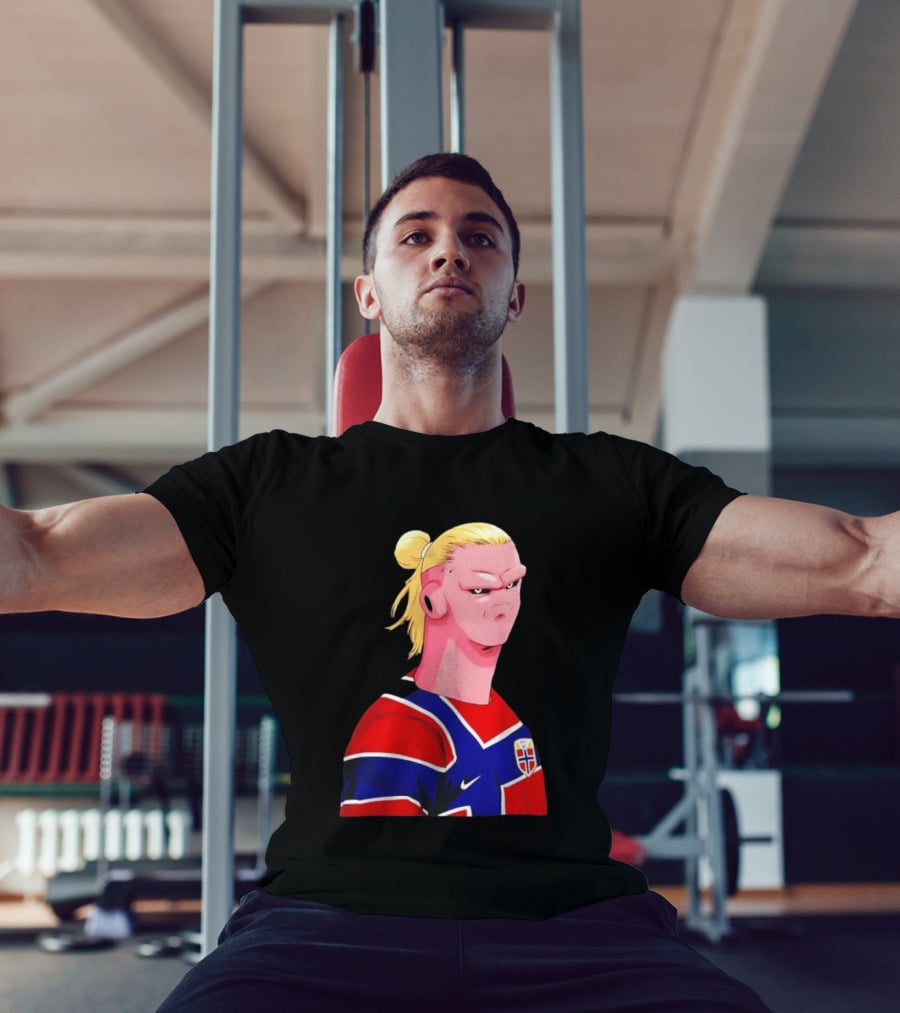 Erling Haaland Cartoon Norway National Football Team Norge T-Shirt