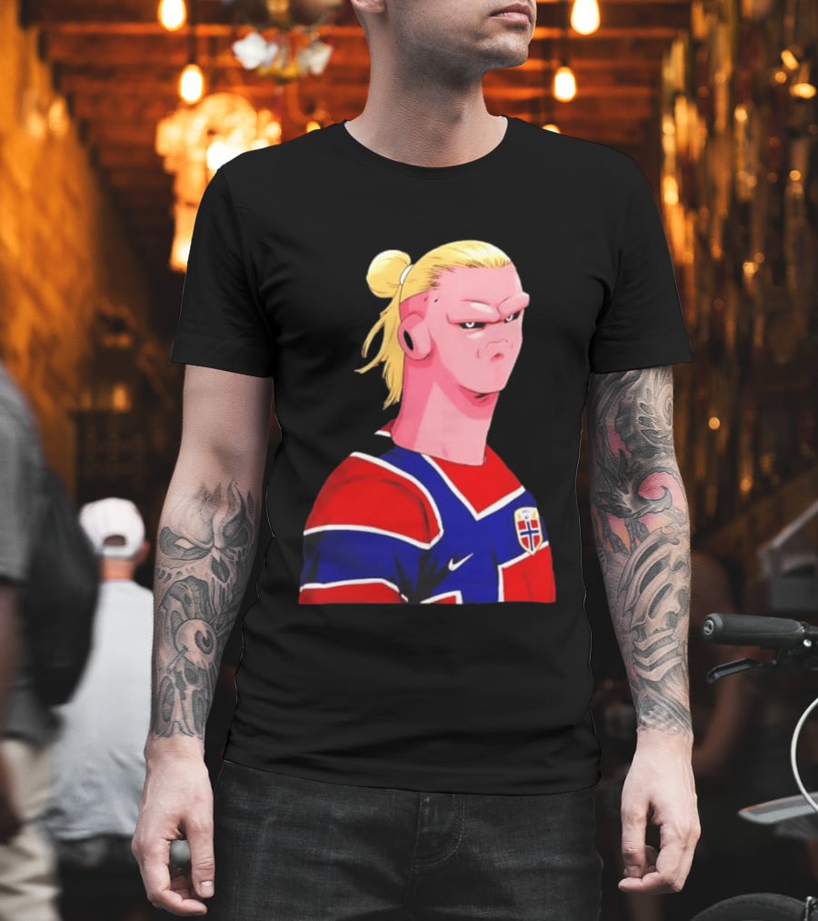 Erling Haaland Cartoon Norway National Football Team Norge T-Shirt