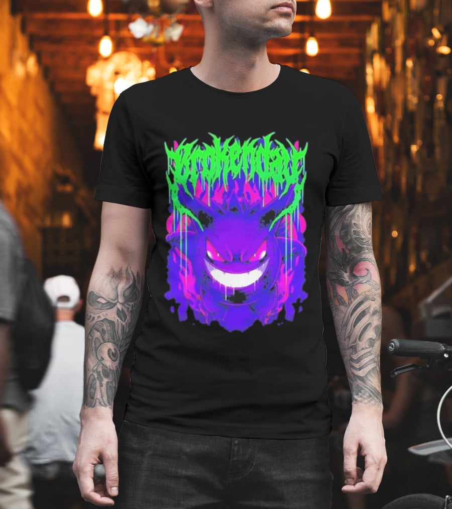 Brokenday Gengar Shadow Ball Bootleg Purple Neon T-Shirt
