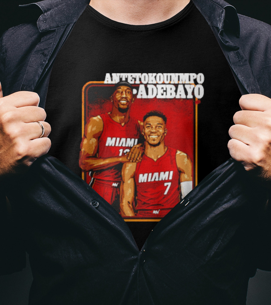 Antetokounmpo Adebayo Miami Heat Basketball T-Shirt