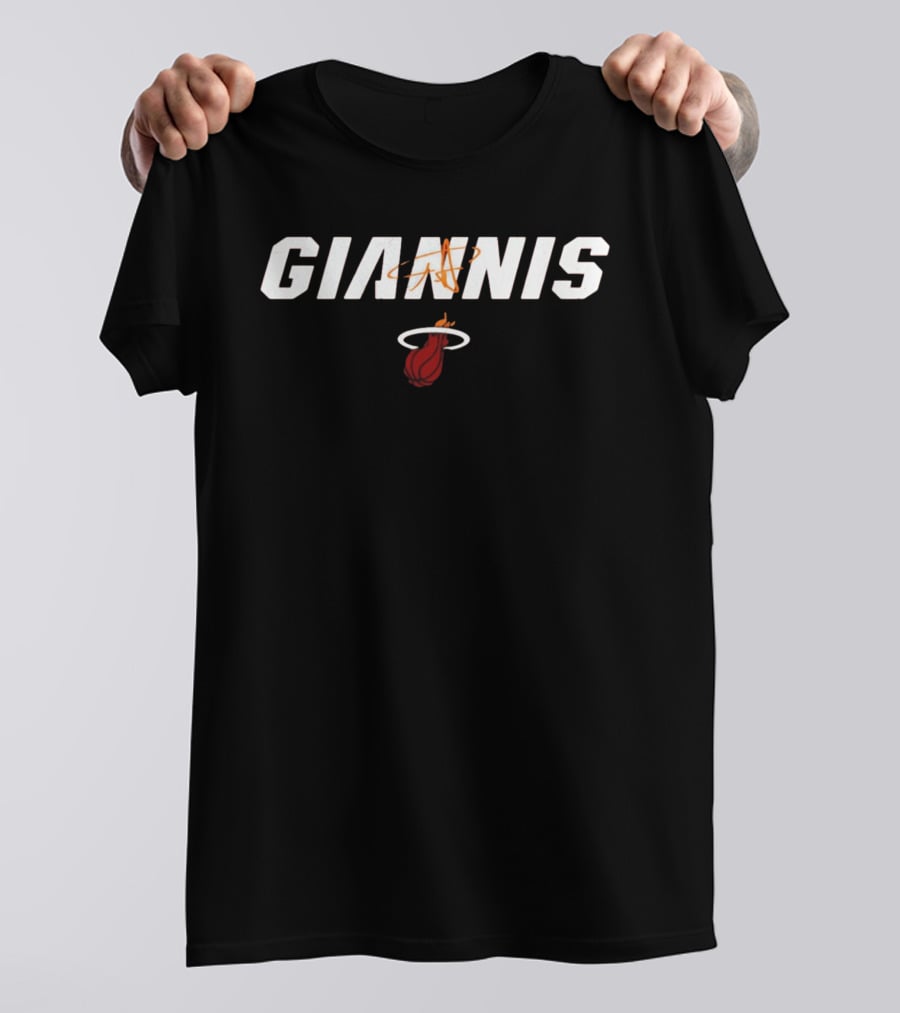 Giannis Antetokounmpo Miami Heat Basketball Team Font T-Shirt