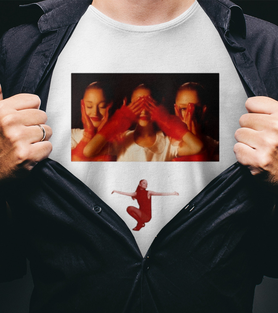 Ariana Grande Eternal Sunshine Red Gloves Three Faces Pose Music Album T-Shirt