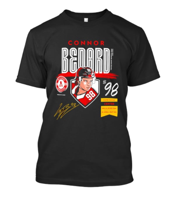 Connor Bedard Chicago Blackhawks #98 Rookie Spotlight Player Position Draft Pick T-Shirt